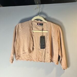 Tan knit cropped shrug